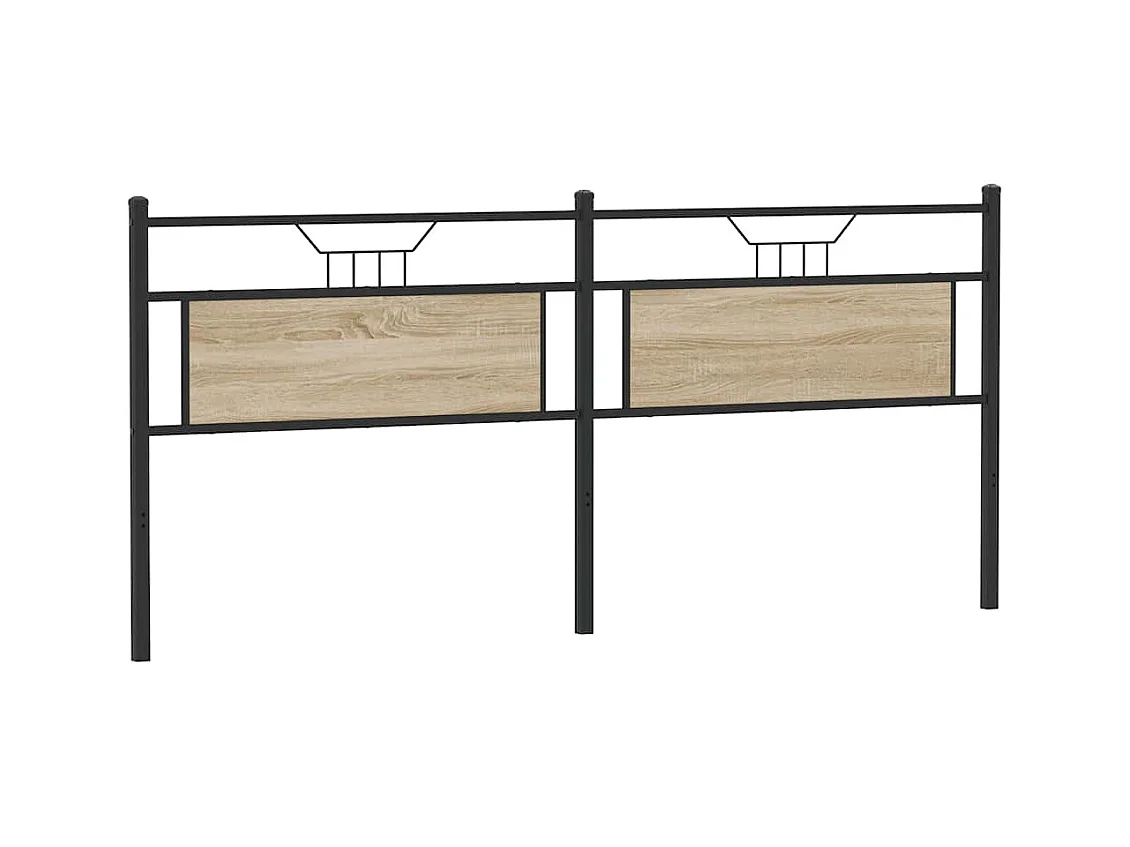 Testiera Rovere Sonoma 193 cm in Legno Multistrato e Acciaio