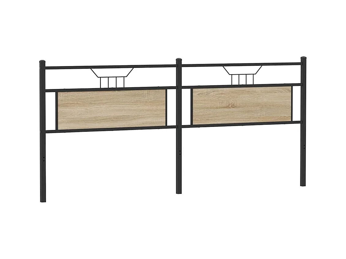 Testiera Rovere Sonoma 193 cm in Legno Multistrato e Acciaio