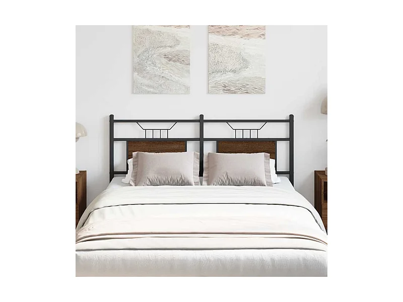 Kopfteil Braun Eichen-Optik 137 cm Holzwerkstoff und Stahl