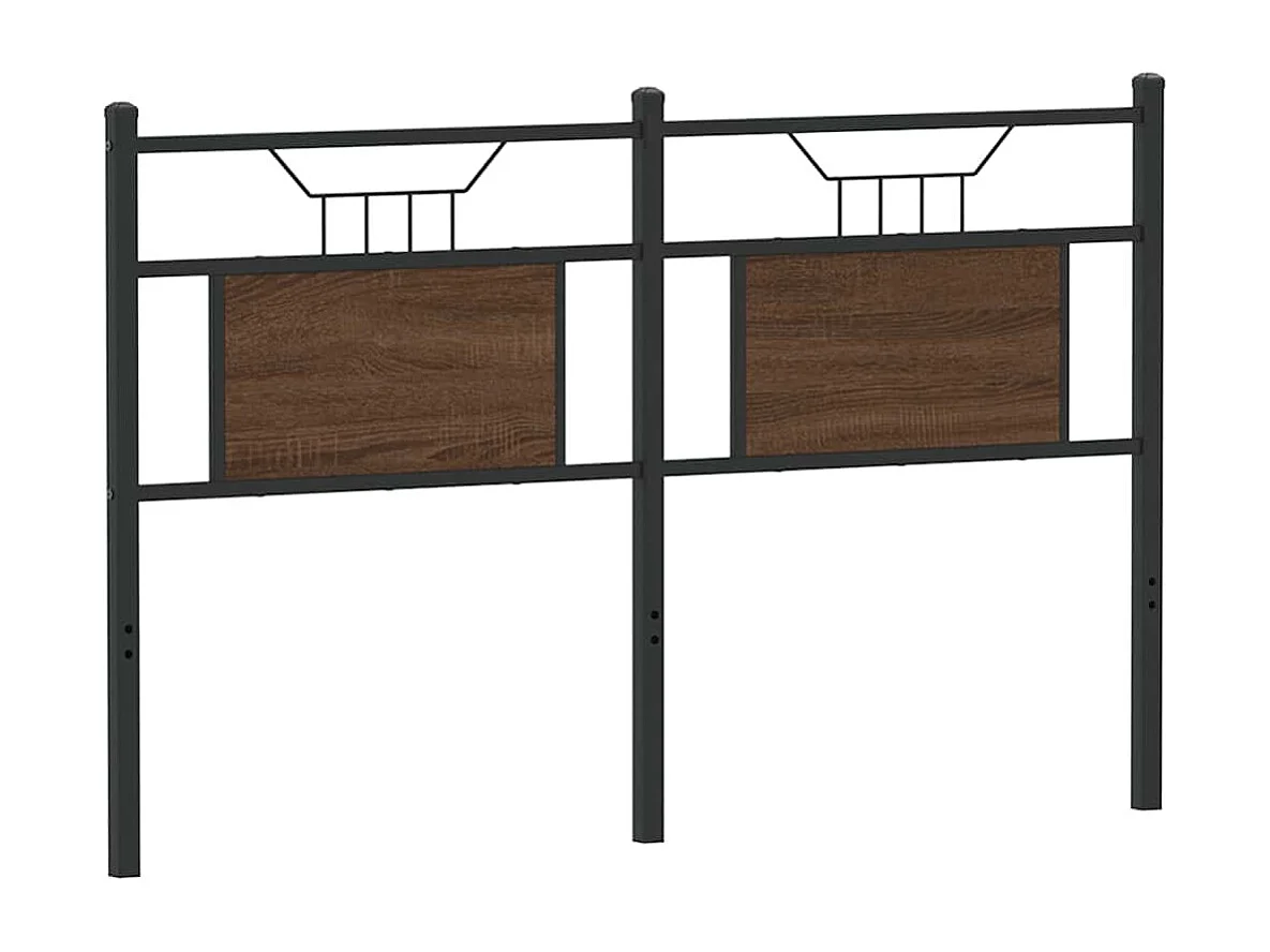 Tête de lit chêne marron 137 cm bois d'ingénierie et acier
