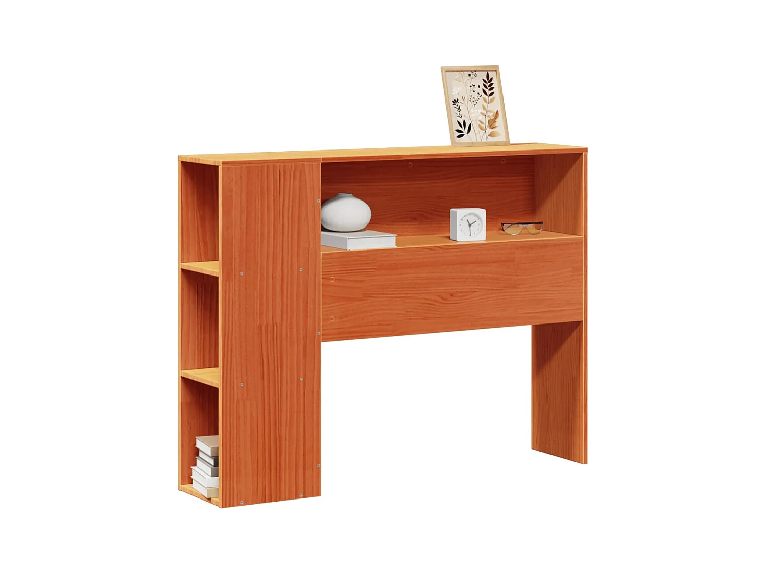 Tête de lit avec rangement cire marron 100cm bois massif de pin