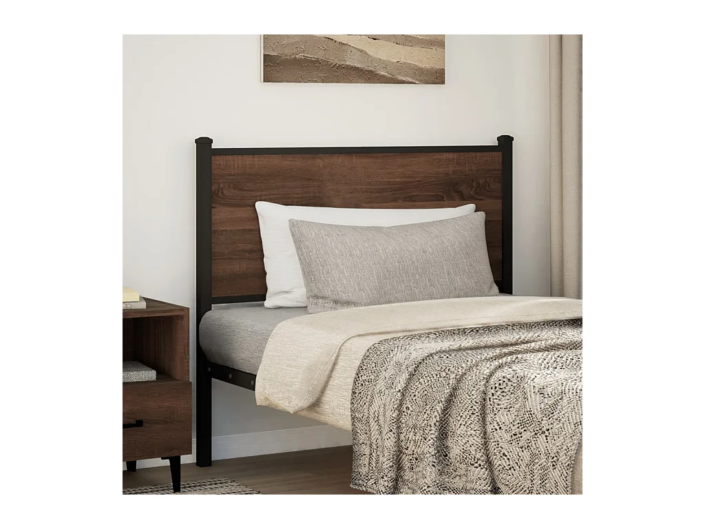 Tête de lit chêne marron 100 cm bois d'ingénierie et acier