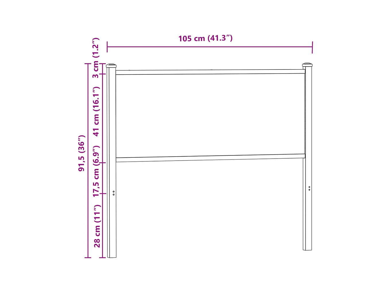 Tête de lit chêne marron 100 cm bois d'ingénierie et acier