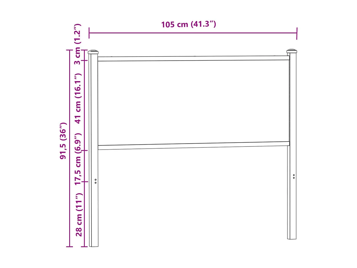 Tête de lit chêne marron 100 cm bois d'ingénierie et acier