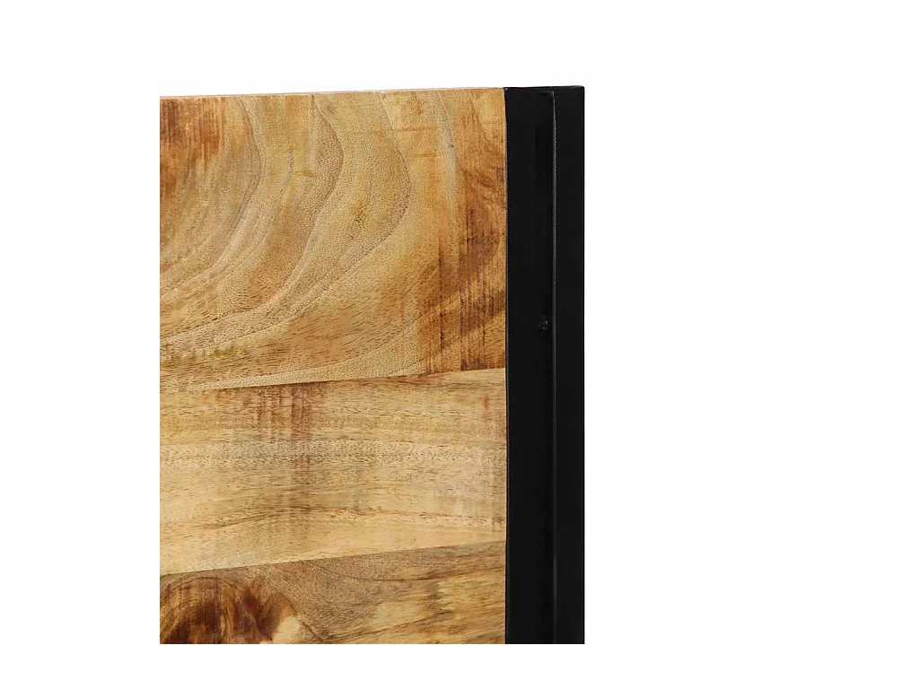 Tête de lit 120 cm bois massif manguier et fer