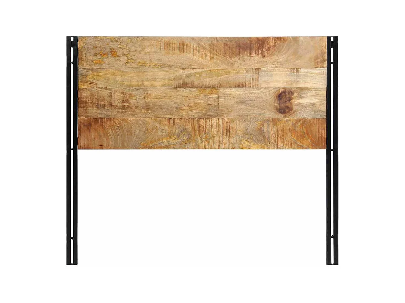 Tête de lit 120 cm bois massif manguier et fer