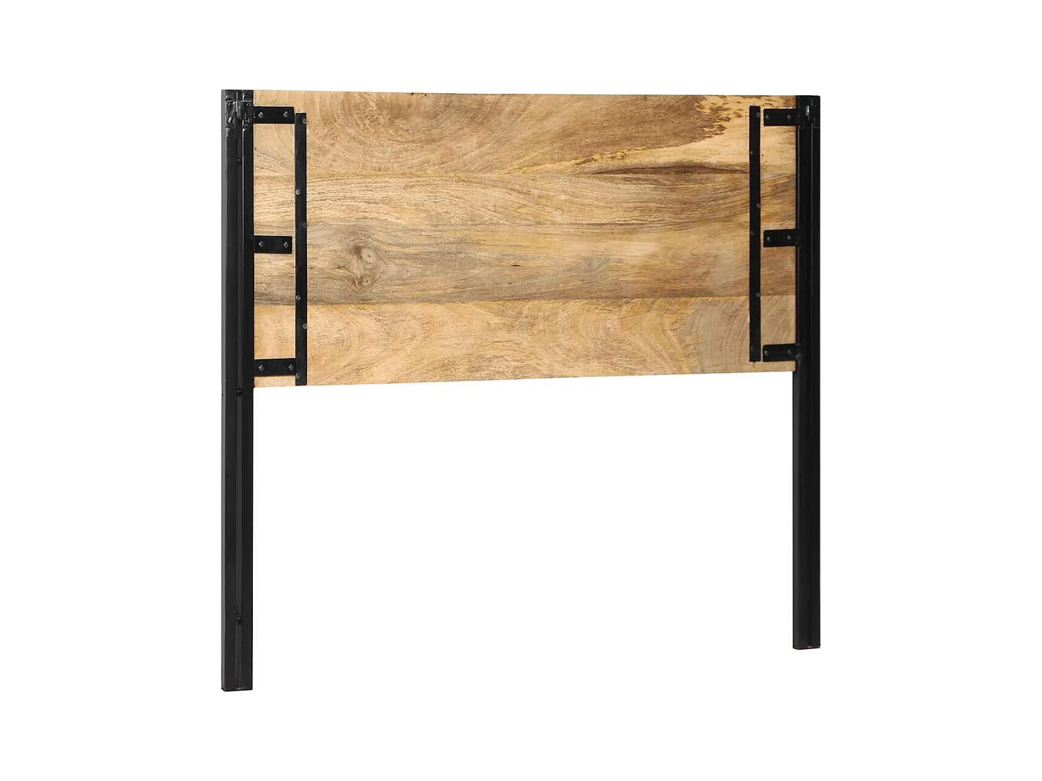 Tête de lit 120 cm bois massif manguier et fer