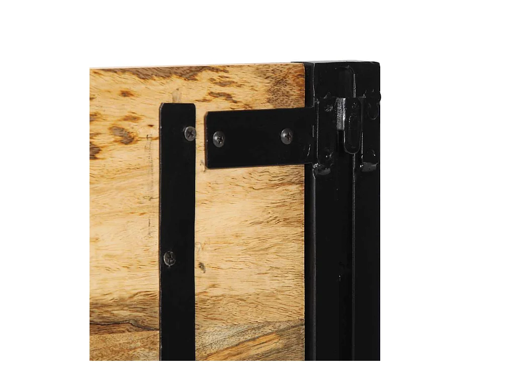 Tête de lit 120 cm bois massif manguier et fer
