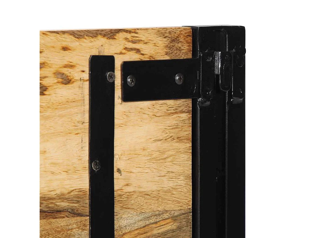 Kopfteil 120 cm Massivholz Mango und Eisen