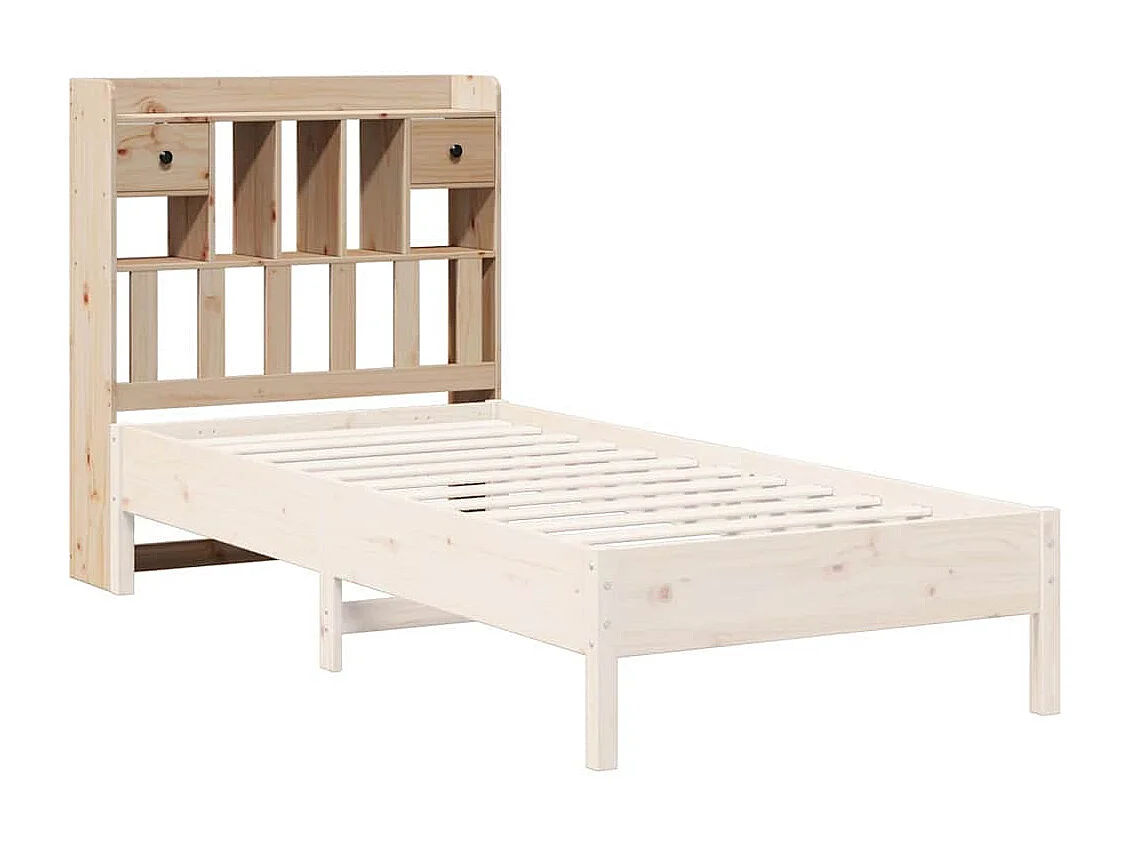 Testiera con Contenitore 90 cm Legno Massello di Pino