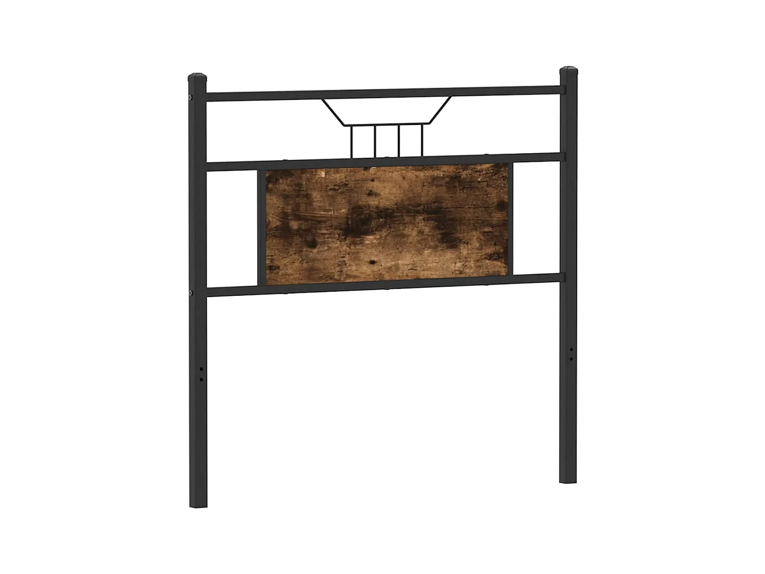 Hoofdbord 75 cm bewerkt hout en staal gerookt eikenkleurig