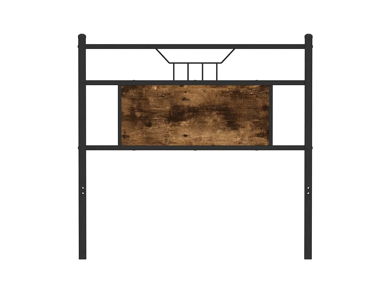 Hoofdbord 75 cm bewerkt hout en staal gerookt eikenkleurig