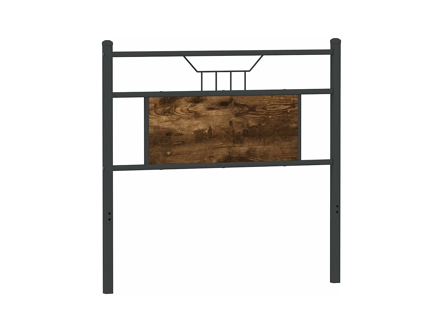 Hoofdbord 75 cm bewerkt hout en staal gerookt eikenkleurig