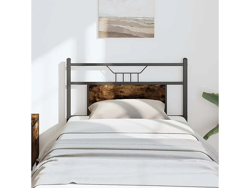 Tête de lit chêne fumé 75 cm bois d'ingénierie et acier
