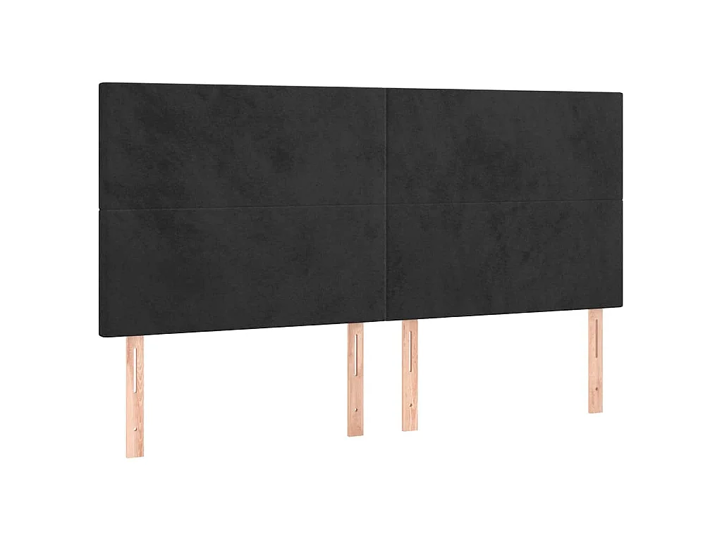 Tête de lit Noir 180x5x118/128 cm Velours
