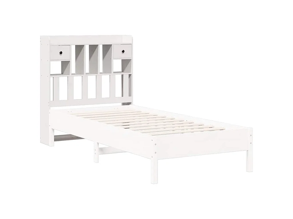 Cabeceira com arrumação 75 cm madeira de pinho maciça branco