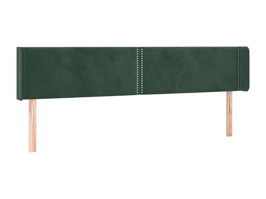 Cabeceira de cama c/ abas veludo 183x16x78/88cm verde-escuro