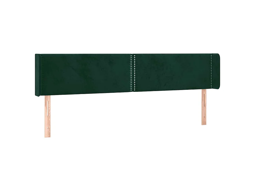 Tête de lit avec oreilles Vert foncé 183x16x78/88 cm Velours