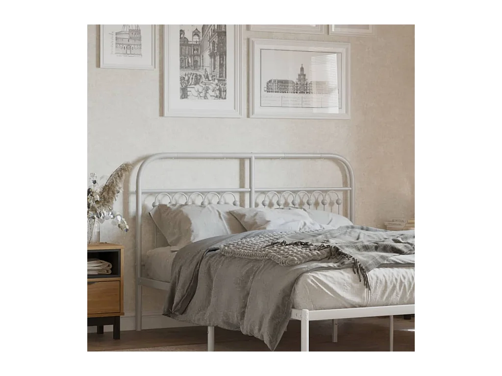 Tête de lit métal blanc 135 cm