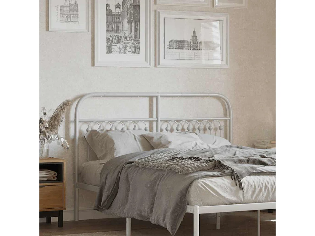 Tête de lit de remplacement métal blanc 135 cm