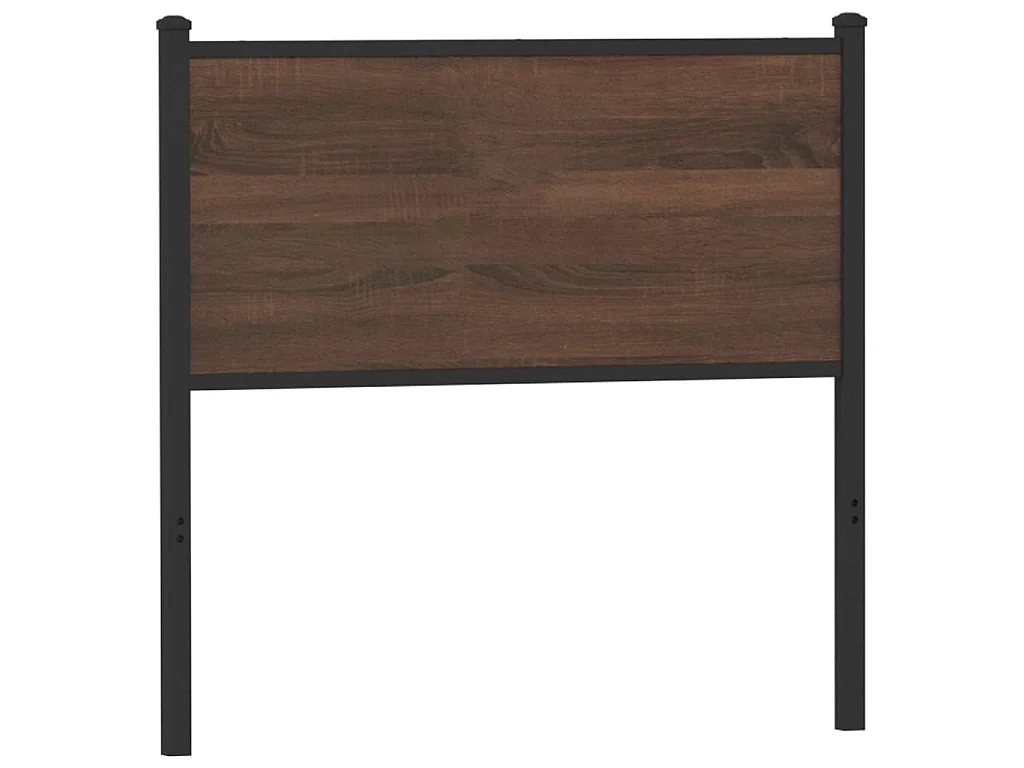 Vervangend hoofdbord 80 cm bewerkt hout en staal bruin eikenkleurig
