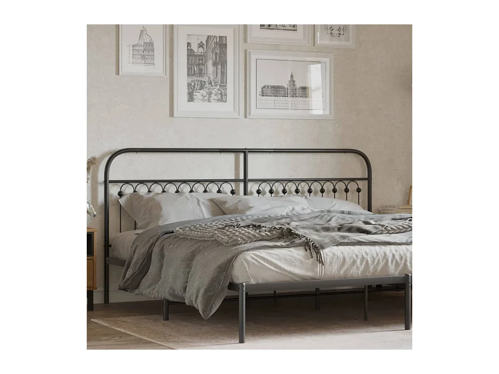 Tête de lit métal noir 193 cm