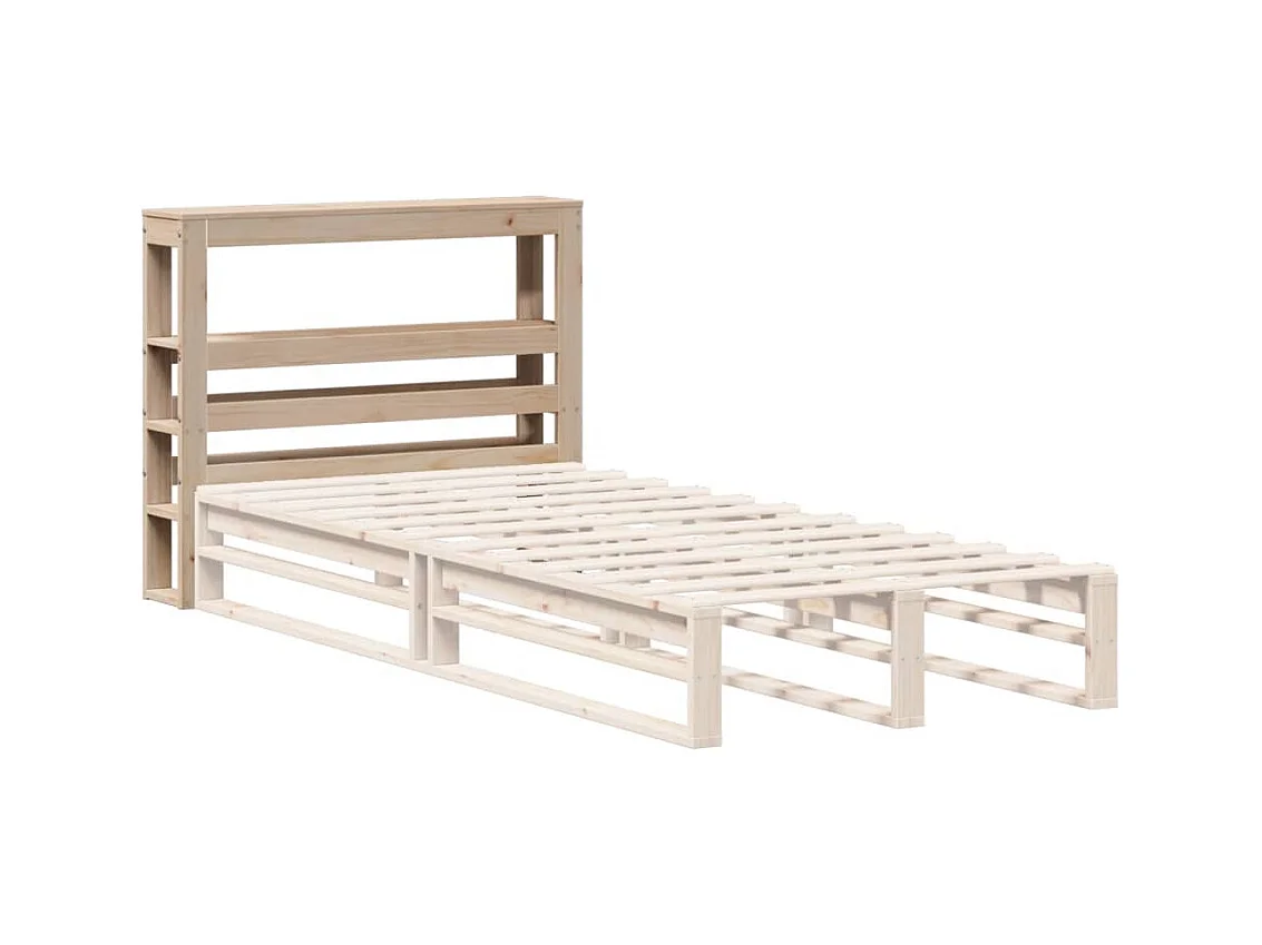Hoofdbord met schappen 100 cm massief grenenhout