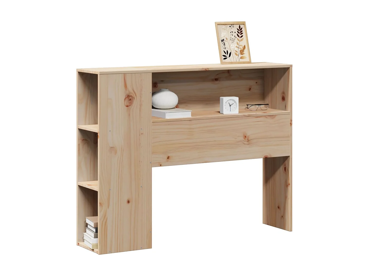 Testiera con Ripiani 75 cm in Legno Massello di Pino