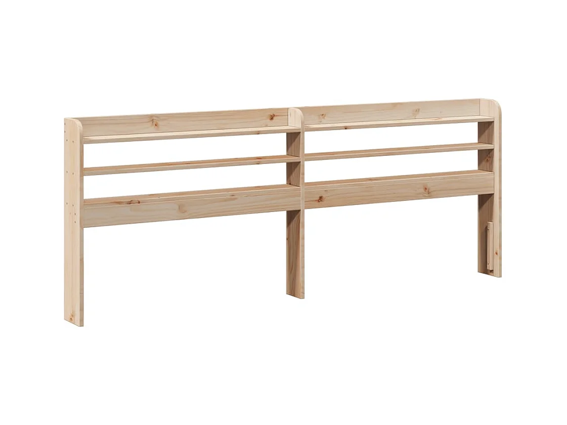 Tête de lit avec étagères 200 cm bois massif de pin