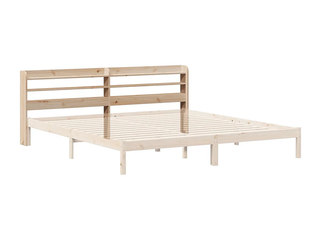 Cabecero de cama con estantes madera maciza de pino 200 cm