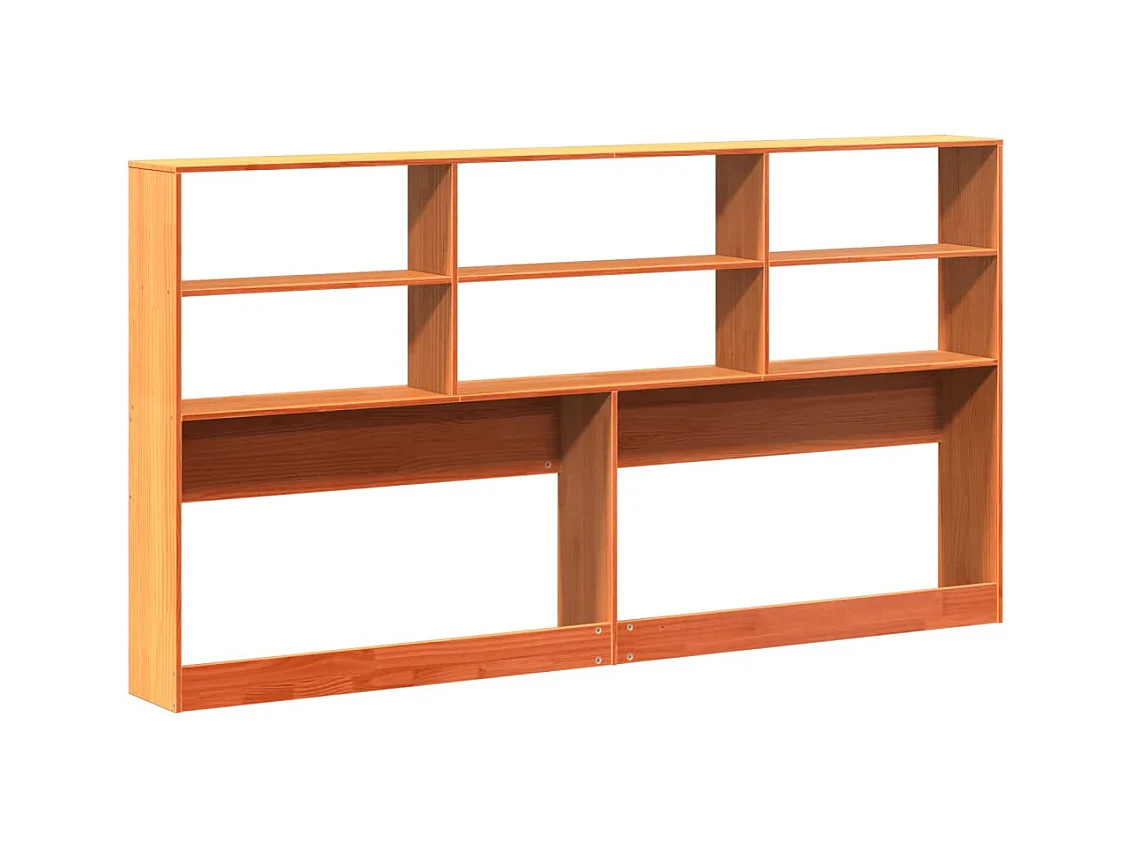 Tête de lit avec rangement cire marron 180cm bois massif de pin