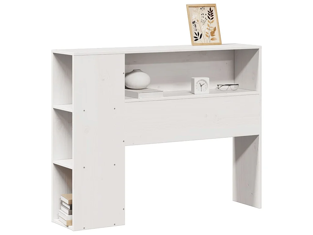 Kopfteil mit Stauraum Weiß 75 cm Massivholz Kiefer