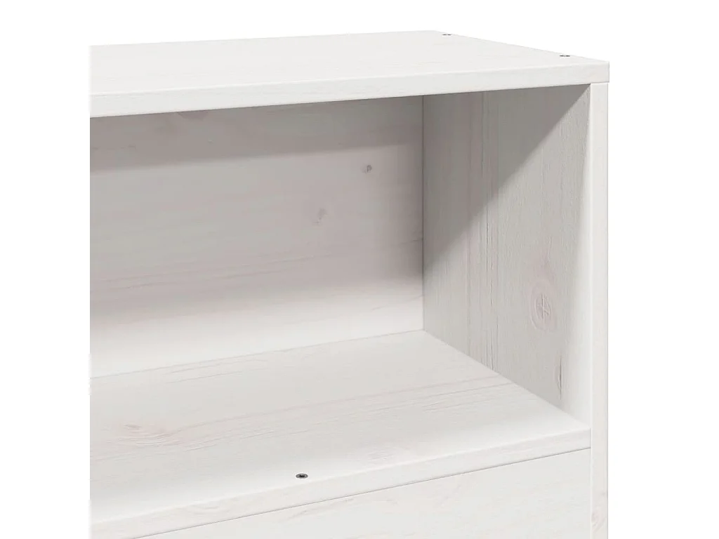 Kopfteil mit Stauraum Weiß 75 cm Massivholz Kiefer