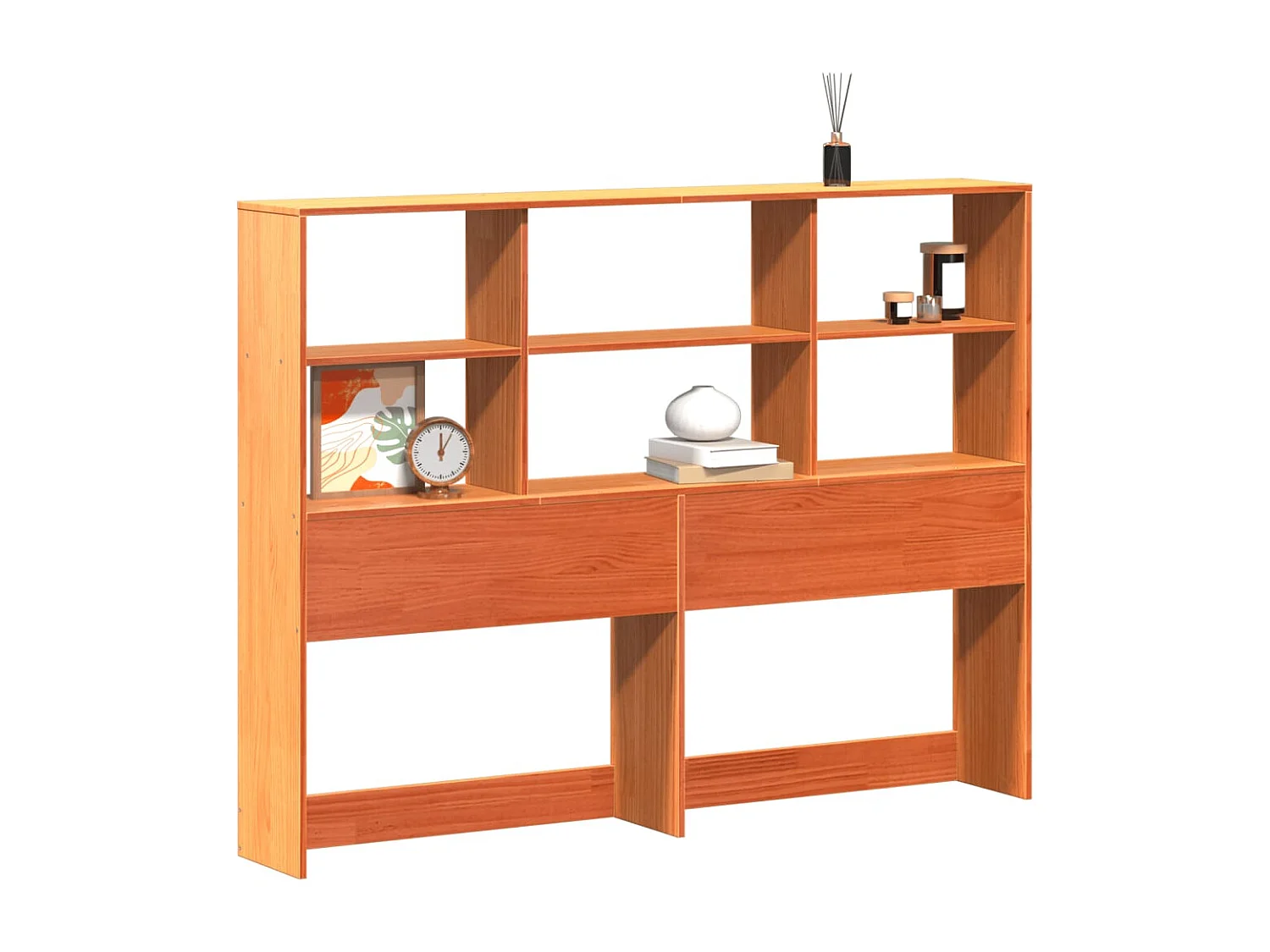 Kopfteil mit Stauraum Wachsbraun 120 cm Massivholz Kiefer