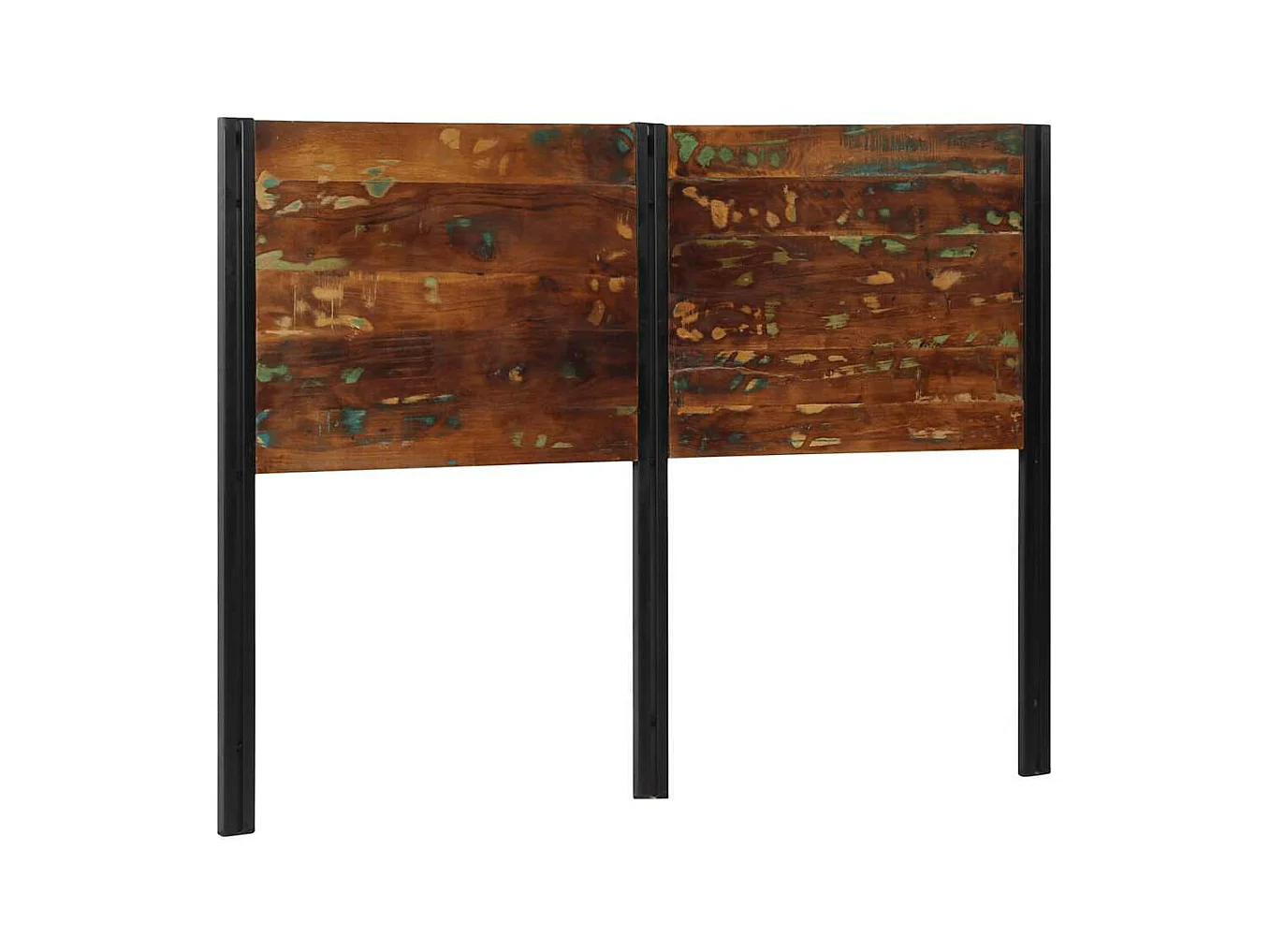 Testiera 140 cm in Legno Massello di Recupero e Ferro