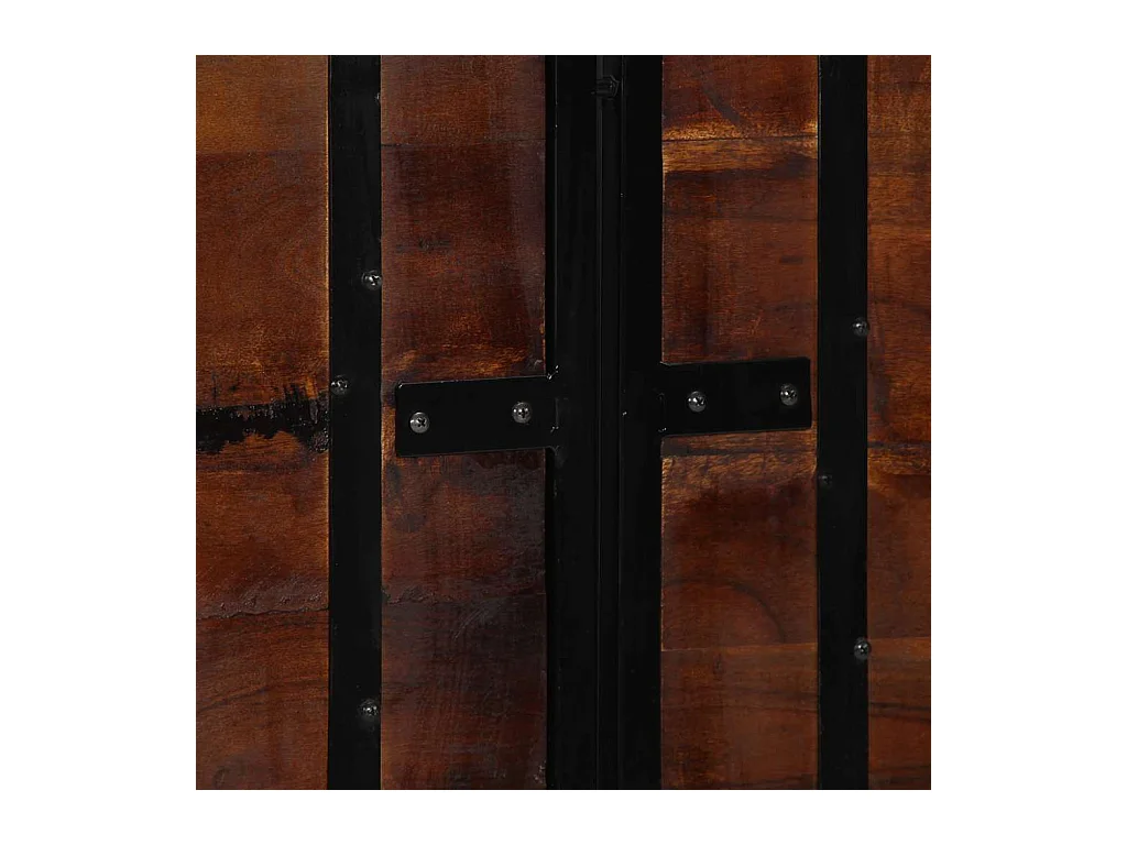 Testiera 140 cm in Legno Massello di Recupero e Ferro