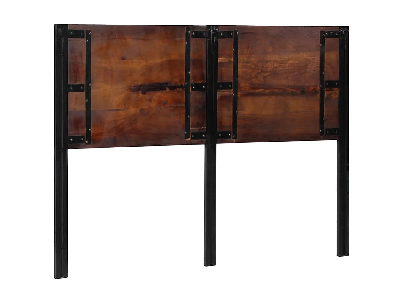 Kopfteil 140 cm Altholz Massivholz und Eisen