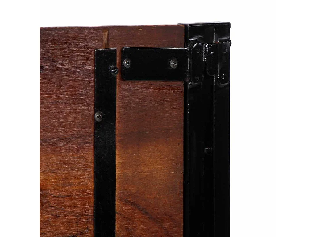 Testiera 140 cm in Legno Massello di Recupero e Ferro