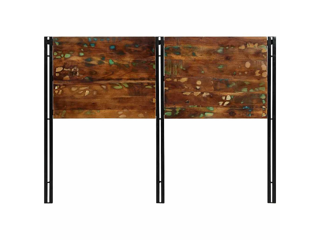 Tête de lit 140 cm bois massif récupéré et fer