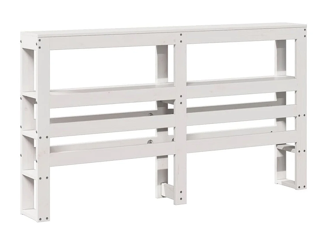 Tête de lit avec étagères blanc 150 cm bois massif de pin