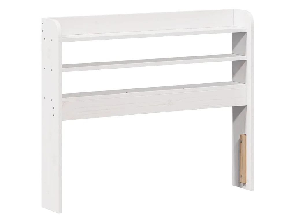 Tête de lit avec étagères blanc 75 cm bois massif de pin