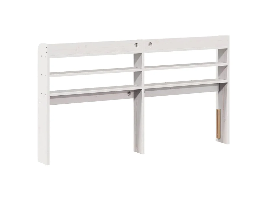 Hoofdbord met schappen 150 cm massief grenenhout wit