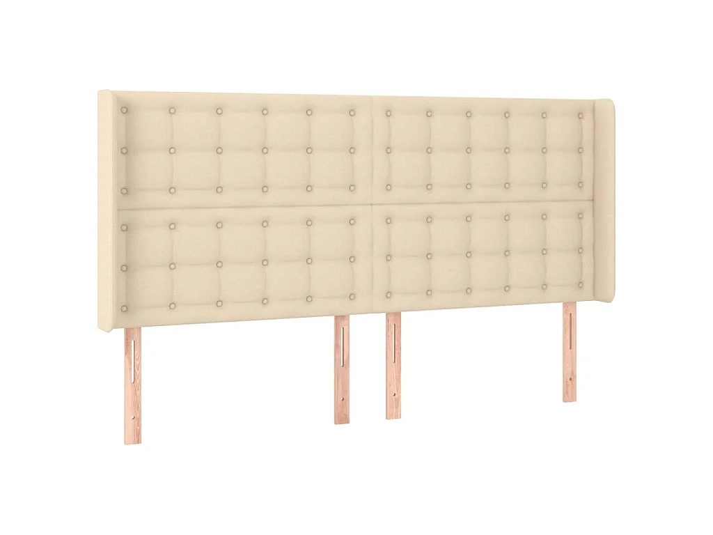 Tête de lit avec oreilles Crème 203x16x118/128 cm Tissu
