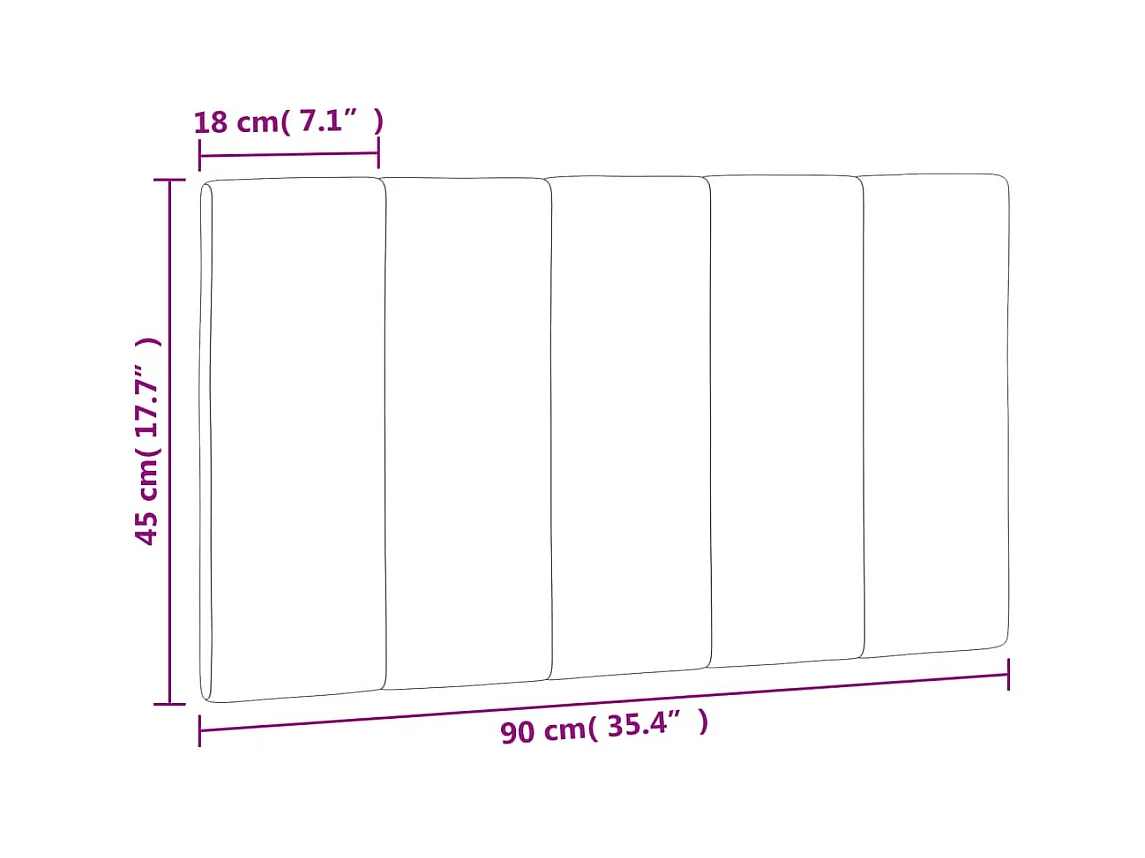 Coussin de tête de lit Hanko bleu 90 cm velours