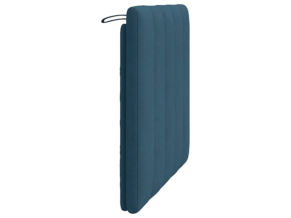 Coussin de tête de lit Hanko bleu 90 cm velours
