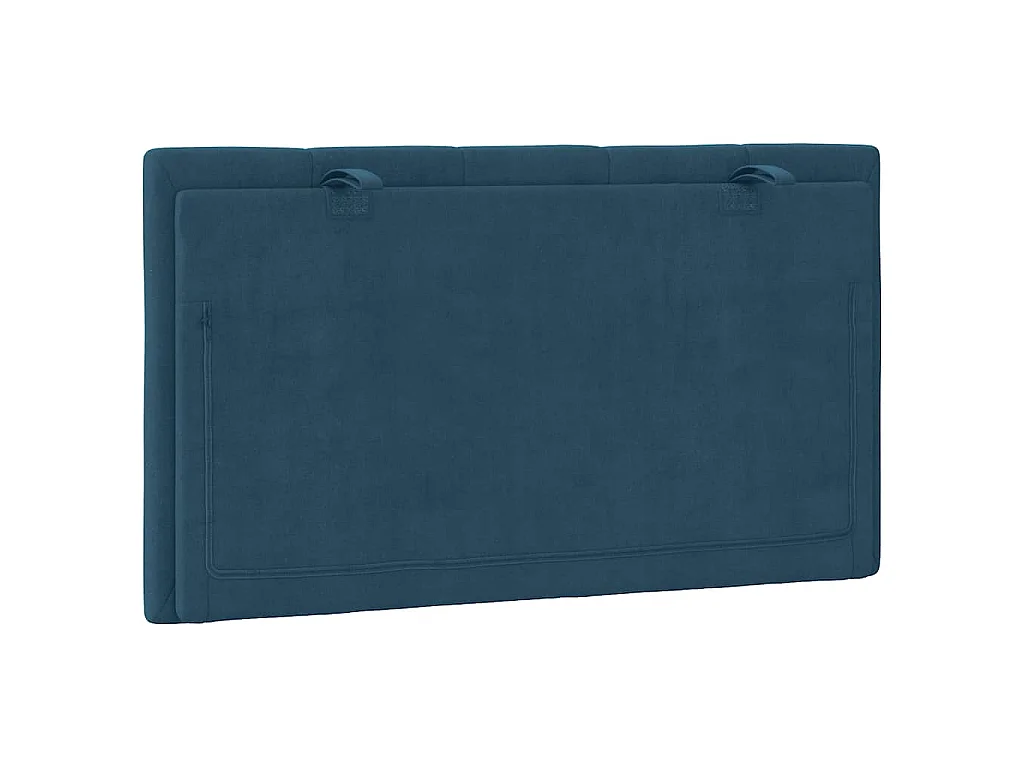 Coussin de tête de lit Hanko bleu 90 cm velours