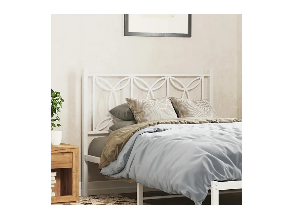 Tête de lit métal blanc 100 cm