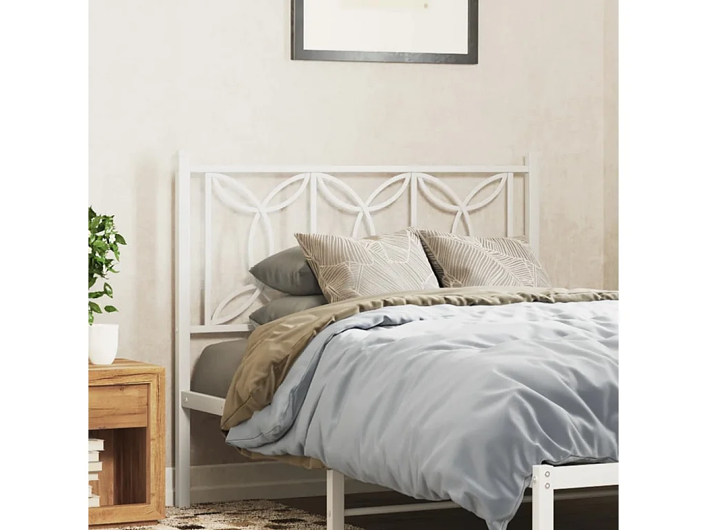Tête de lit métal blanc 100 cm