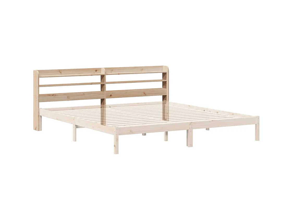 Kopfteil mit Ablagen 180 cm Massivholz Kiefer