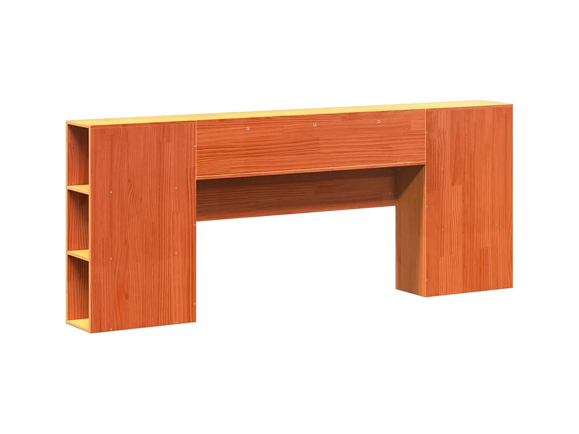 Tête de lit avec rangement cire marron 200cm bois massif de pin
